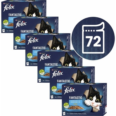Felix Fantastic losos platýs tuňák treska v želé 72 x 85 g