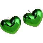 HARAHU Обици AD-33378 - Heart / Зелена KP33378