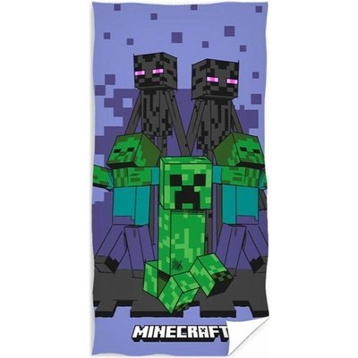 Carbotex Bavlnená froté osuška 70x140 cm Minecraft Enderman Monster