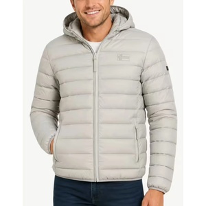 Geographical norway Amichoko Puffer Hoodie Jacket Grey - magazinko