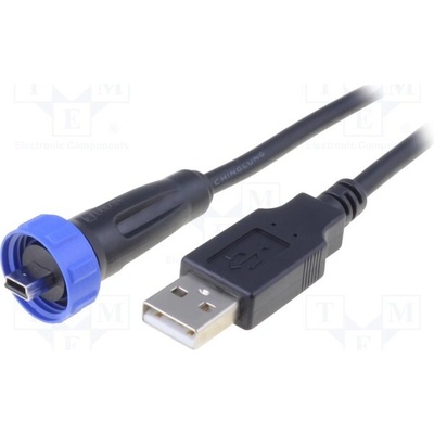 Bulgin PX0441/2M00 USB Buccaneer, USB A plug,USB B mini plug, 2m