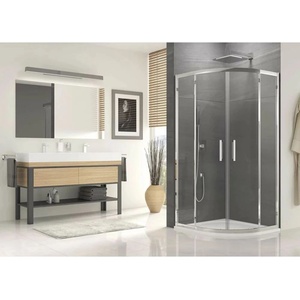 SanSwiss Полукръгла душ кабина с плъзгащи се врати SanSwiss Ocelia 90x90 см (OCER550905007)