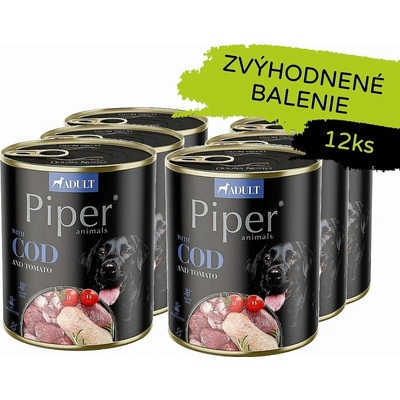 Piper Adult s treskou a paradajkami 12 x 800 g