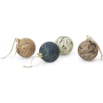 Vánoční koule MARBLE 9 cm sada 4 ks sklo ferm LIVING