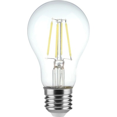 V-TAC LED Крушка 4W Filament E27 A60 Прозрачно Покритие 6400K - 217120 (217120)
