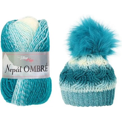 Pletací příze Nepál ombré 100 g Varianta: 10 (7416) zelený tyrkys, Balení: 1 ks 53056/132042/273635