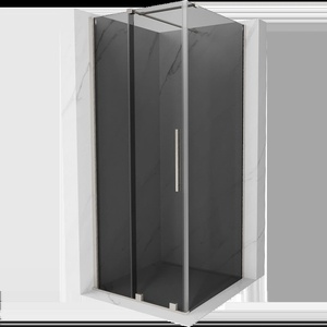 Mexen Velar плъзгаща душ кабина 100 x 100 см, графит, четкан никел - 871-100-100-41-97 (871-100-100-41-97)