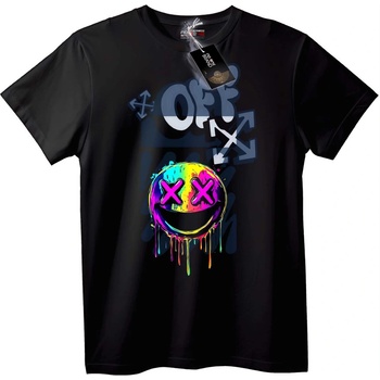 NOONEBRAND Тениска OFF-WHITE Капещ X Усмивка Градска - 6XL, Black