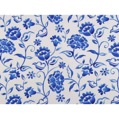 Bavlněný popelín silk oděvní květy Varianta: 2 bílá modrá 62725/163468/291365