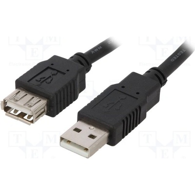 BQ Cable CAB-USB2AAF/3-BK USB 2.0, USB, A zásuvka, USB A vidlice, 3m, černý