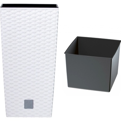 Prosperplast Květináč 30 x 30 x 55 cm plast bílý