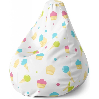 Sablio Sedací vak Pear Zmrzlinky s muffiny Sablio 70 x 95 x 15 cm