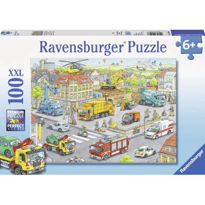 Ravensburger Пъзел Ravensburger от 100 XXL части - Превозни средства в града (10558)