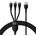 Baseus Кабел за зареждане Baseus Flash, 3in1, Micro USB, Lightning, Type-C, 66W, 1.2m, Black - 40492 (DE-40492)