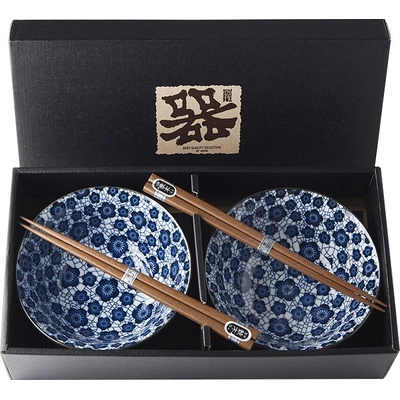 Made In Japan Set misek Blue Plum Design s hůlkami 500 ml