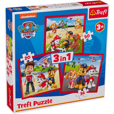 Trefl Пъзел Trefl 3 в 1 - Щастливи кучета (34867)