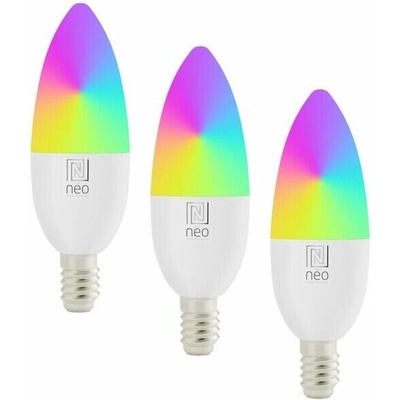 Immax 07716C NEO žiarovka LED E14 6W/470lm 2700-6500K RGB, biela, 3-set, sviečka