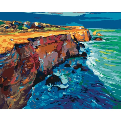 ZUTY Maľovanie podľa čísel VLNY NARÁŽAJÚCE DO SKÁL 80 x 100 cm