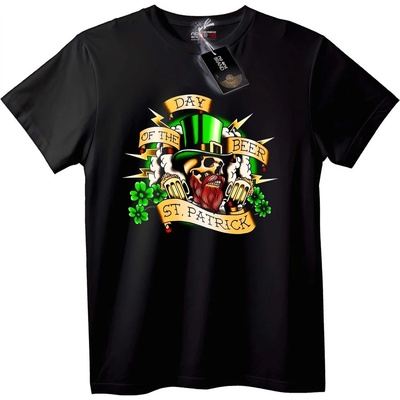 NOONEBRAND Тениска St. Patrick's Day Бира Skull - 6XL, White