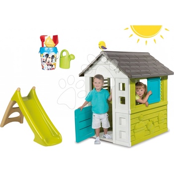 Smoby set domček Pretty Blue a šmykľavka Toboggan XS