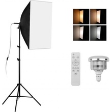 Fotověci Foto Lampa Studio 1X LED Softbox Světlo + 1X Stativ + 1X Dálkový Ovladač 7500lm!