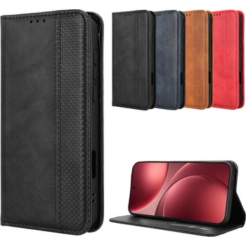OPPO Кожен Ретро Калъф Портфейл за Oppo Find X9 Pro 5G- Магнитно затваряне, Държач за карти и Стойка, вкл. Протектор, 4 Цвята