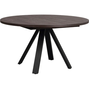 Rowico Home Тъмнокафява кръгла сгъваема трапезна маса от декор от дъб ø 135 cm Maddock - Rowico (121127)
