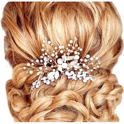 Camerazar Camerazar Svatební erb křišťálově bohaté květiny na ozdobu vlasů – Hledejceny.cz