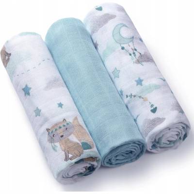BabyOno bambusové Blue 70x70 cm 3 ks