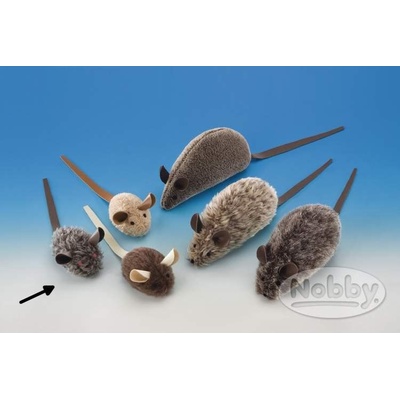 Nobby hračka cat plyš Myš s catnipem a chrastítkem 5 cm, 2 ks