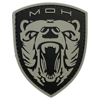 WARAGOD Medal of Honor MOH Grizzly PVC nášivka, sivá