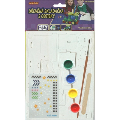 Creatoys Dřevěná skládačka- stojánek na tužky- mašinka