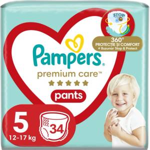 Pampers Premium Care Pants Size 5 еднократни пелени гащички 12-17 kg 34 бр
