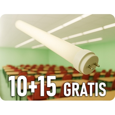 V-TAC LED trubica T8, 20W, 2100lm, G13, sklo, 150cm, 10+15 zadarmo! Farba svetla: Studená biela