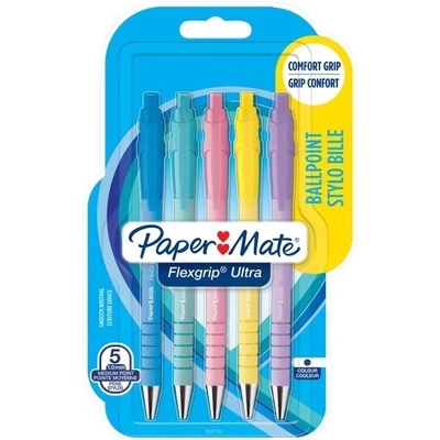 Newell Химикалкa Papermate Flexigrip Ret, опаковка 5 броя, пастелни цветове (31305-А-ПАСТ. ЦВ.)