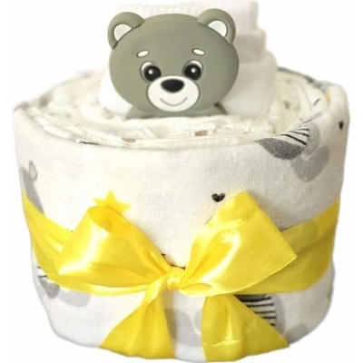 Brumlík plenkový mini dort Medvídek šedý