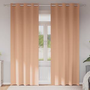 Pure Line Home Плътни завеси в цвят пастелен корал с метални халки, 2 бр. , 140 x 260 см