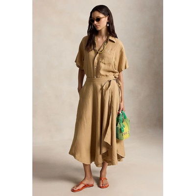 Ralph Lauren асиметрична пола от лен (211A12946)