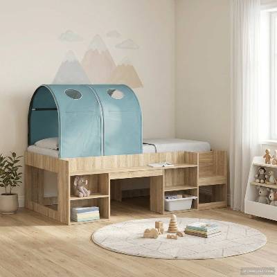 Леглов тунел 2 pcs Светлосиньо 211 x 52, 5 x 2 см Полиестер (893703)