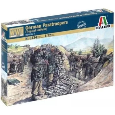 Italeri Италери: Комплект фигурки Германски парашутисти, Tропическа униформа, Втора световна война - 1: 72 (6134s)