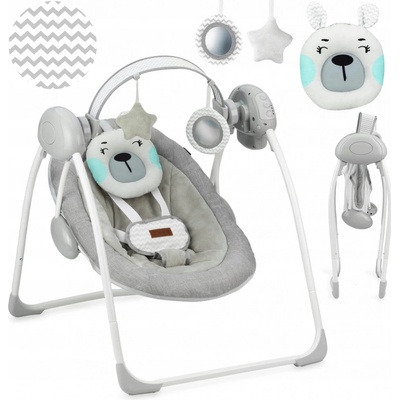 MoMi hojdacie ležadlo s melódiami Liss Bear tyrkysová