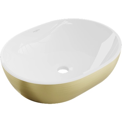 Mexen Viki умивалник върху плот 48 x 35 см, бяло/златно, модел линии - 21054817 (21054817)