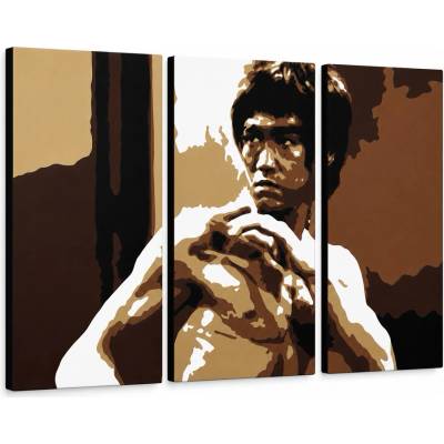 Ručne maľovaný POP Art obraz AL Bruce Lee - 150x100 cm