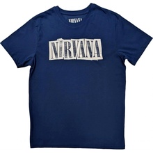 Rock off Nirvana tričko Box Logo modré