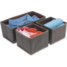 DekorStyle Sada organizérů do šuplíku 3 ks TRIPLE šedá