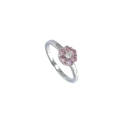 Infinitysilver Strieborný detský prsteň ružová kvietinka KR3BZRZ50