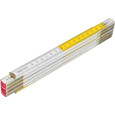 Jipos Tools Skládací dřevěný metr 2m bílo-žlutý 1324 JIPOS
