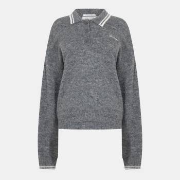 Jack Wills Блуза с яка Jack Wills Women's Knitted Long Sleeve Polo Shirt - Charcoal