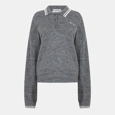 Jack Wills Блуза с яка Jack Wills Women's Knitted Long Sleeve Polo Shirt - Charcoal