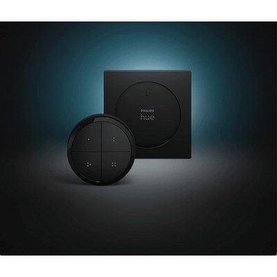 Philips Смарт ключ за управление Philips Hue Tap Dial Switch, бял/черен, 4 бутона, IP20 (BT, Zigbee, HomeKit, Google, Alexa, SmartThings) (929003500101)
